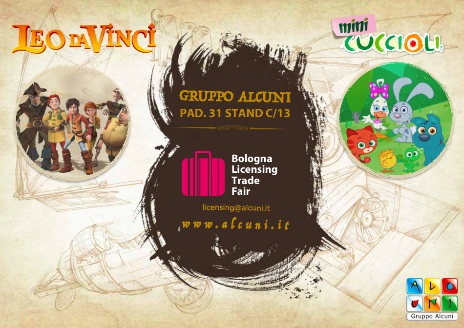 Leo da Vinci e i brand di Gruppo Alcuni al Bologna Licensing Trade Fair 2019  